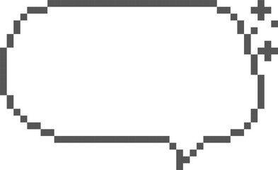 Fototapeta premium 8bit retro game pixel art speech bubble balloon icon sticker memo keyword planner text box banner, flat png isolated transparent element design