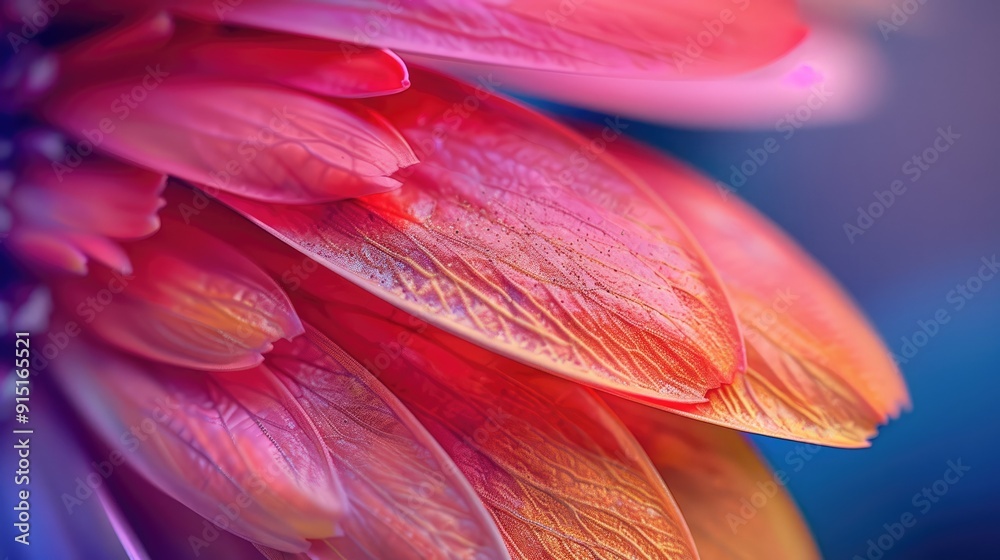 Poster Vibrant close-up of a flower petal