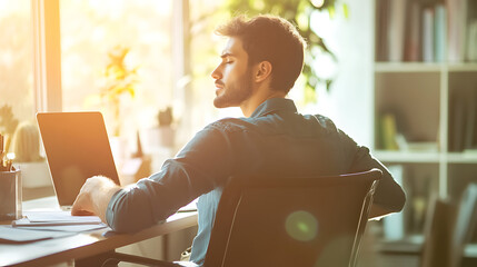 A person sitting at a desk with a pained expression, clutching their lower back, indicating discomfort from prolonged sitting 