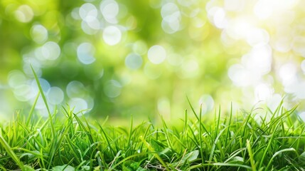 Green grass in nature with blurred background.