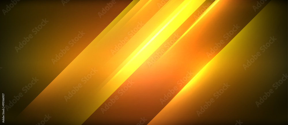 Poster neon dynamic diagonal light rays background. techno digital geometric concept design for wallpaper, 