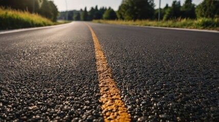  Asphalt road isolated on white background or transparent PNG