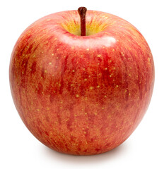 Red Apple isolated on white background, Fresh Red Apple with leaf on white background, With clipping path.