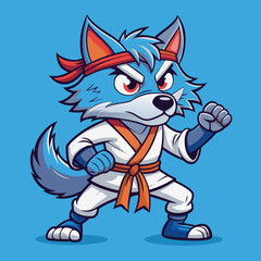 wolf fight karate logo combat sport judo sambo