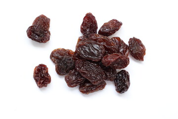 Dried grapes fruits isolated on white background