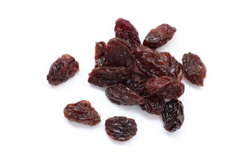 Dried grapes fruits isolated on white background 