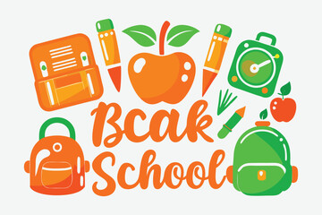 Back To School Illustration and Kids Cartoon Playing School