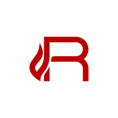 a combination of fire and initials, or letters, or alphabet, or numbers in the form of a logo and vector in red color for business purposes and others