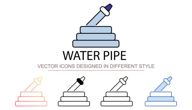 Water Pipe icon design with white background stock illustration