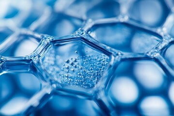 Close-up of block copolymer nanocomposite, illustrating integration with nanoparticles for enhanced properties. High-resolution, detailed textures, crisp focus