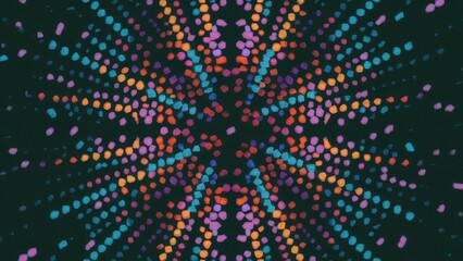 Vibrant HalfTone Dots and Spots on Dark Background