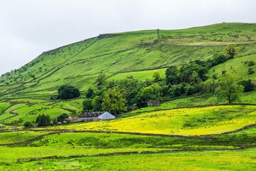 Farms in Yorkshire Dales National Park, North Yorkshire, England