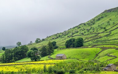 Farms in Yorkshire Dales National Park, North Yorkshire, England