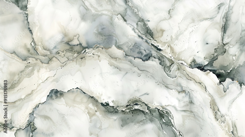 Aufkleber The image features a close-up view of abstract, gray and white marble. The marble's natural, swirling patterns create a visually interesting and dynamic composition.