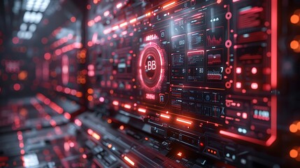 Obraz premium An innovative 3D illustration of A/B testing, showcasing two different landing pages with engaging graphics, high-tech aesthetics, neon color highlights, user-friendly design, accurate metrics,