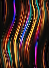 Colorful light trails with motion effect. Illustration high speed light effect on black background