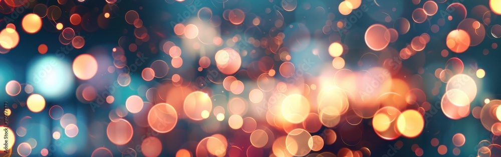 Leinwandbilder a blurry background of out-of-focus lights creates a colorful and abstract pattern of circles in dif