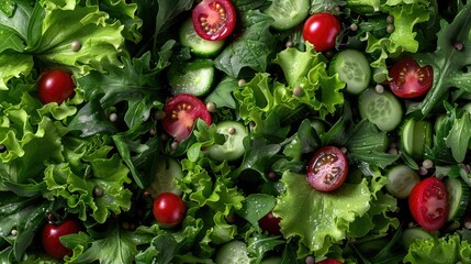 Fresh green salad, mixed greens, cherry tomatoes, cucumbers, light vinaigrette.