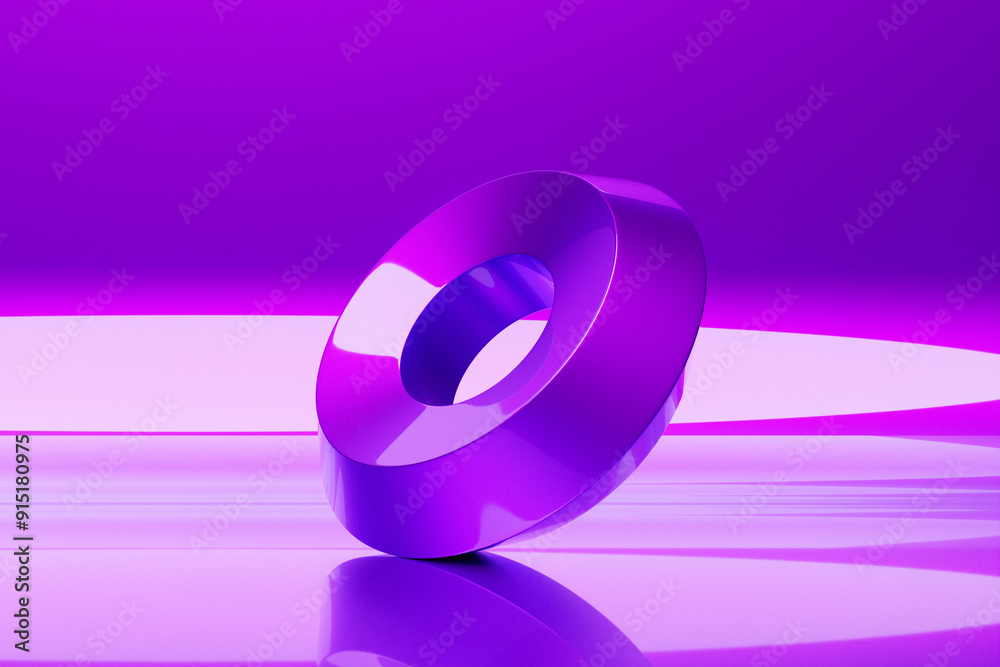 Poster abstract dynamic shape with ilghting smooth edges, sides. 3d illustration and rendering. elegant lin