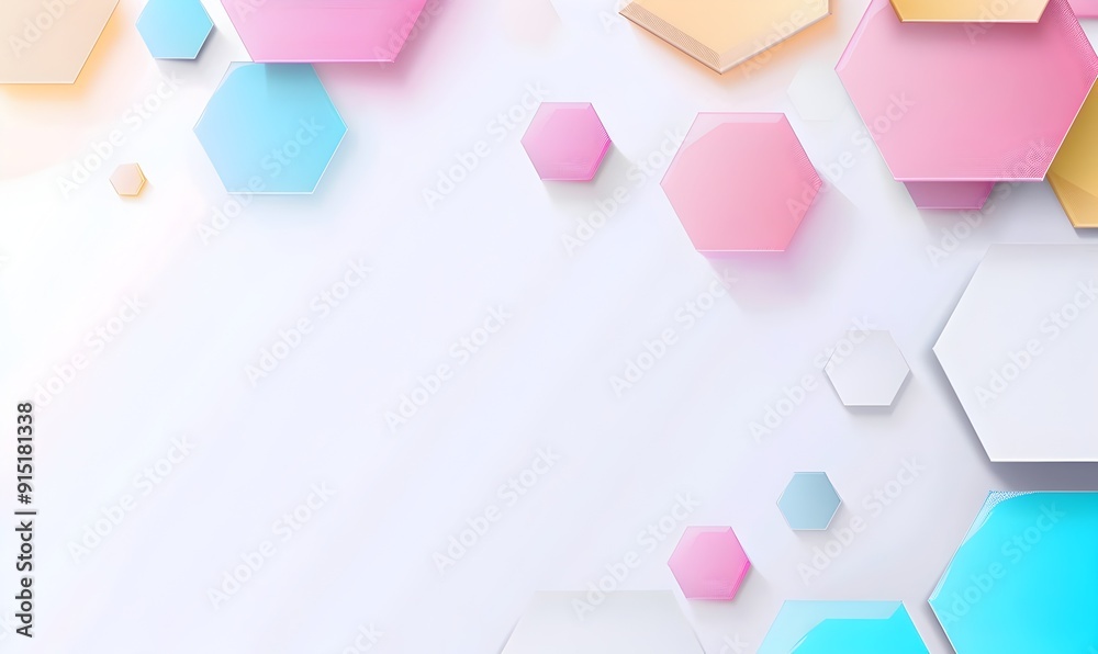 Poster vector white background with hexagon shape and gradient color for technology, science or business co