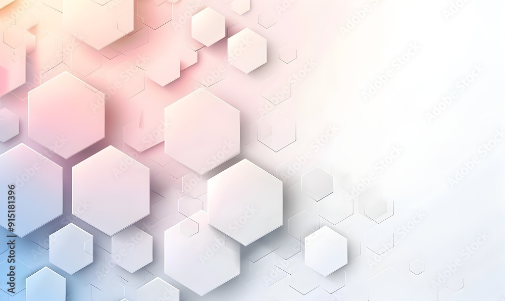 Poster Vector white background with hexagon shape and gradient color for technology, science or business concept presentation design template. Vector illustration. Background vector. Abstract background vect