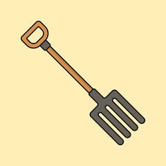 Rake Illustration Isolated on Ivory White Background
