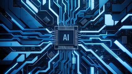 A futuristic AI circuit board design, representing the cutting-edge technology and innovation in artificial intelligence and digital systems.