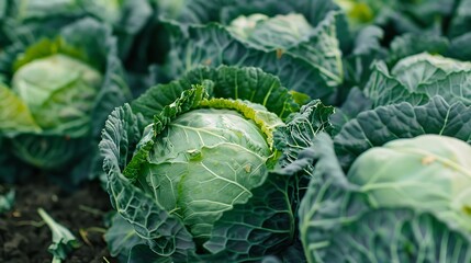 Cabbage Patch: A Close-Up of Lush Green Heads