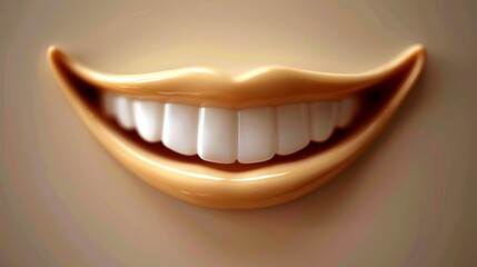 Close-up of a Wide, White Smile with Full Lips