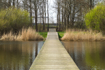 wooden bridge in the park