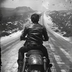 Naklejka premium Riding into the Unknown.