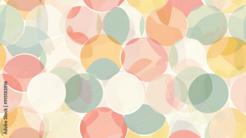 Aufkleber this abstract digital illustration features a seamless pattern of overlapping watercolor circles in 