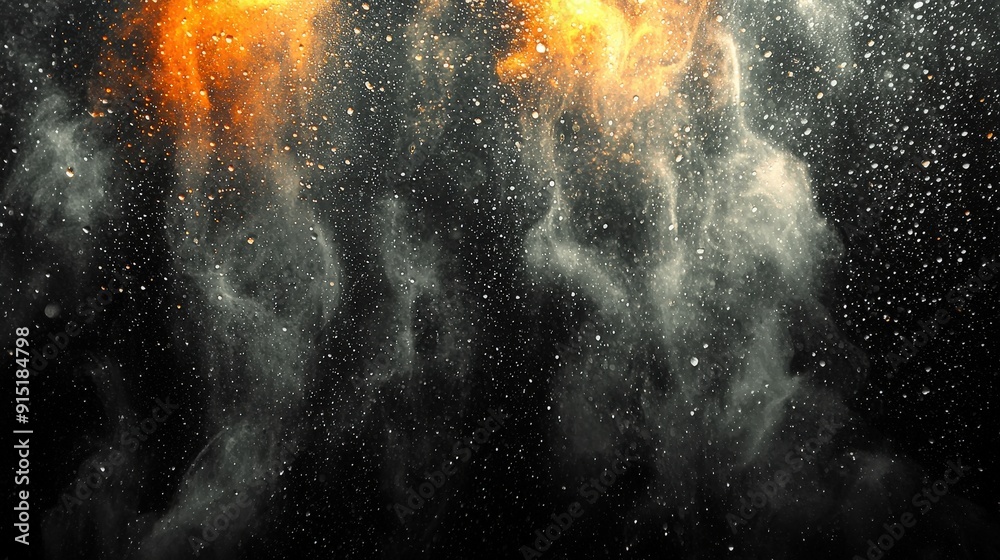 Leinwandbilder vivid swirls of orange and white smoke flow together against a dark backdrop, enhancing the atmosphe