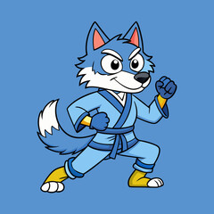 wolf fight karate logo combat sport judo sambo