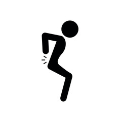 back pain icon drawn with simple details