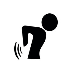 back pain icon drawn with simple details