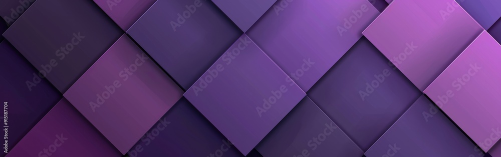 Fototapete A close-up image of a geometric background with a repeating pattern of overlapping diamond shapes in various shades of purple. The light and dark shades of purple create a sense of depth and dimension
