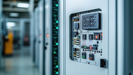 Electric housing with a detachable front cover for easy access to internal components, maintenance-friendly design