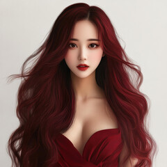 Naklejka premium A stunning portrait of a renowned Chinese star, showcasing her poise and elegant style in modern fashion.