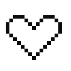 Pixel heart 8 bit y2k retro game illustration. Heart gamer health sign. Pixel graphic. Mood of 90 s aesthetics.