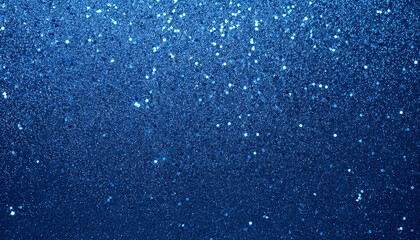 Close-Up of Sparkling Blue Glitter Texture. Abstract Background with Bright Shimmering Particles for Festive Designs, Celebrations, and Elegant Visual Themes in Deep Blue Hues