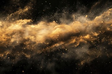 Fototapeta premium Cosmic golden dust cloud background