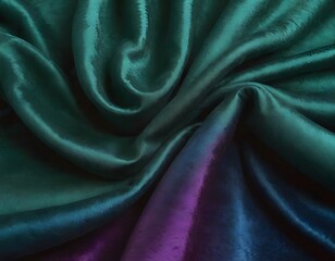 Fototapeta premium Luxurious velvet background in a predominantly green color.