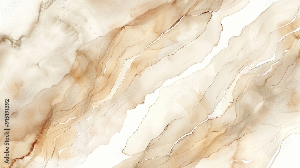 Poster A close-up photograph of an abstract pattern featuring swirling brown and white colors reminiscent of marble. The image captures the intricate veins and textures of the pattern, creating a visually ap