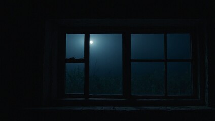 moonlight is visible in the old destroyed window