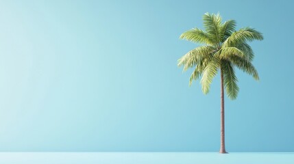 Obraz premium Tranquil Tropical Vibes - Minimalist 3D Palm Tree Render for Summer Promotions