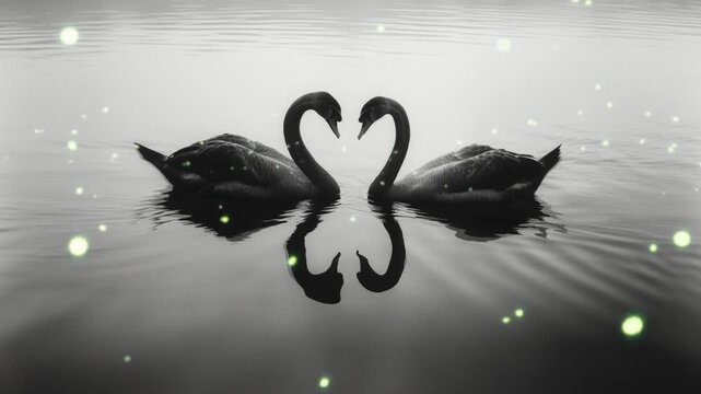 Swan in the water, video background 