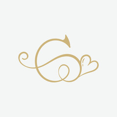 Letter C heart logo icon design template elements