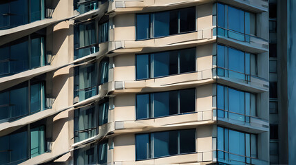 Fototapeta premium as of a building with many windows and balconies