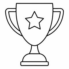 Trophy and 1 star line art vector